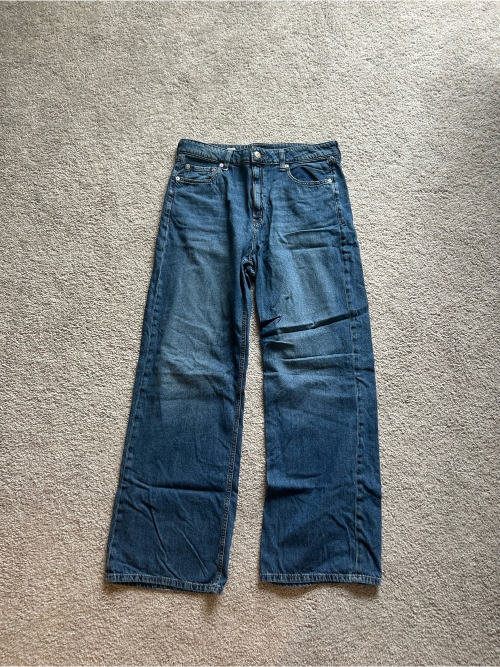 Women’s High Rise Wide Leg Blue Jeans